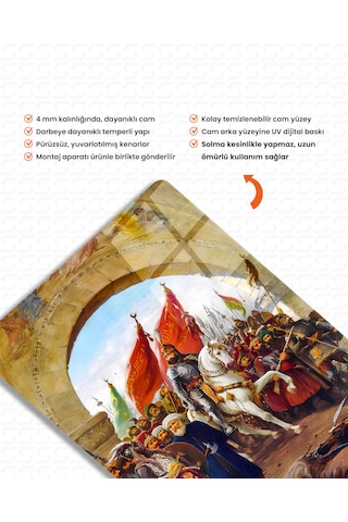 Fatih Sultan Mehmet İstanbul Un Fethi Cam Tablo