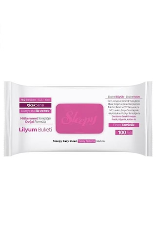 Şeylişeyler Sleepy Easy Clean Lilyum Buketi Yüzey Temizlik Havlusu 100 Yaprak 10 Paket 10'lu Set