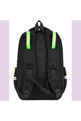 Ortopedik Ultra Lüx Büyük Boy 45 30 20 Cm Su Geçirmez Laptop Bölmeli Sırt Çantası Siyah