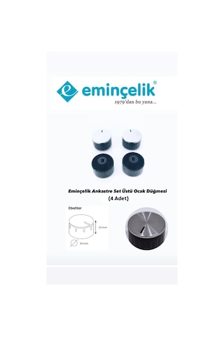 Eminçelik Ankastre Set Üstü Siyah Ocak Düğmesi