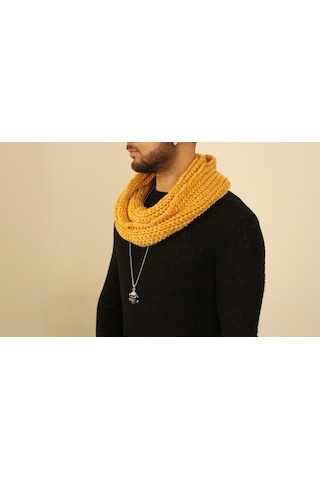 Boldy Örme Boyunluk Triko Atkı Hardal Unisex (528290235)