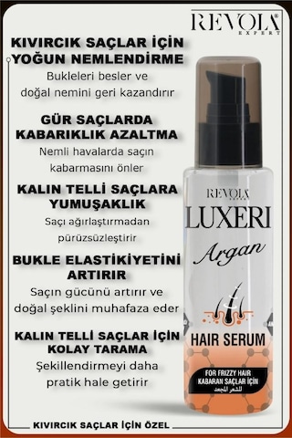 Luxeri Kabaran Saçlar İçin Saç Bakım Serumu 75 Ml Argan