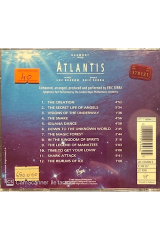 Plak Değildir Cd Dir Cd Eric Serra Atlantis Cd