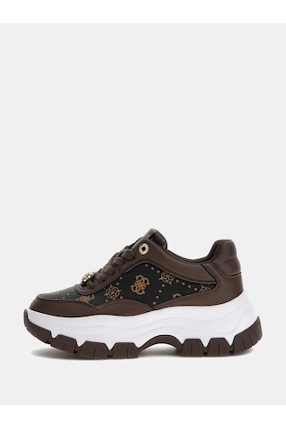 Guess Berrett 4g Ve Peony Logolu Kadın Sneaker Ayakkabı Flfbrtpel12 Kahverengi