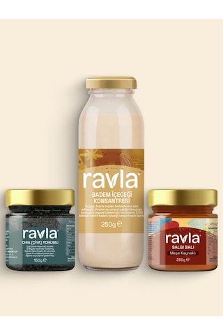 3'lü Ürün - Ravla Chia Tohumu 150g / Badem İçeceği 250g / Meşe Balı 250g