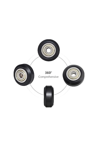 Moly Yunboo 3d Yazıcı Pom Pom Tekerlekleri - Dayanıklı 625zz Rulmanlı 20 Adet - 24mm Siyah Çap
