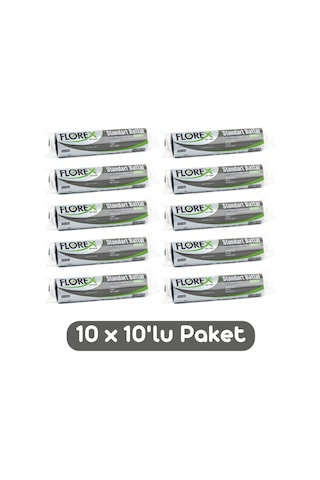 Florex Standart Battal Boy Çöp Torbası 72x95 Cm 10'lu Rulo Siyah 10 Rulo (100 Adet)