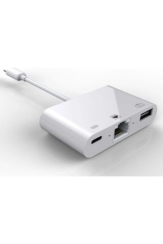 Apple Uyumlu iPhone/ipad 3in1 Ethernet Rj45 Ve Usb Kamera Adaptörü Nk107- 5775