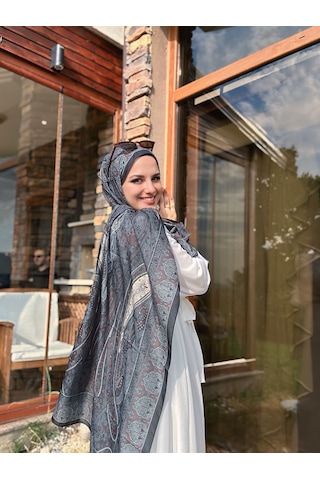 Nûda Vela Desen Soft Şal Siyah