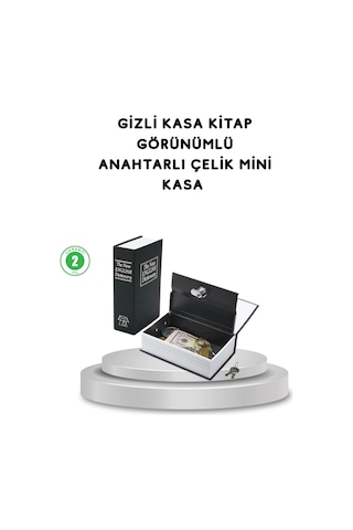 Gizli Kitap Kasa Metal Gövdeli, Anahtarlı 01