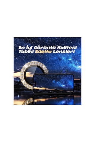 İphone 15 Pro Max / İphone 15 Pro Renkli Taşlı Kamera Lens Koruyucu, Çiziğe Ve Darbeye Dayanıklı