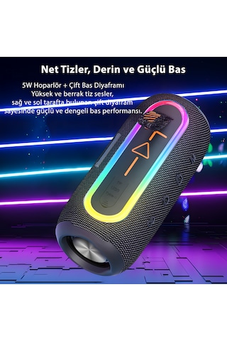 İdragon Flıp 6 Max Yeşil Bluetooth Hoparlör Rgb Işıklı, Fm Radyo, Ipx6 Suya Dayanıklı, 6 Saat, 8w X2