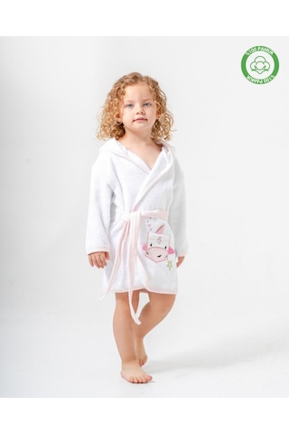 Balinalı Bornoz Beyaz-pembe Beyaz - Pembe