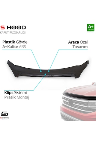 S-dizayn Nissan Qashqai Abs Plastik Kaput Rüzgarlığı 2007-2010 A+kalite