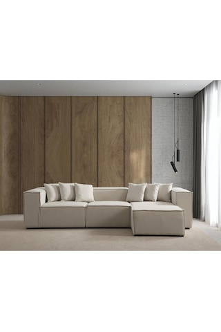 4 Modül Modüler L Köşe Koltuk Takımı Siyah