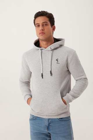 Polostate Erkek İskelet Nakışlı 3 İplik Sweatshirt Gri