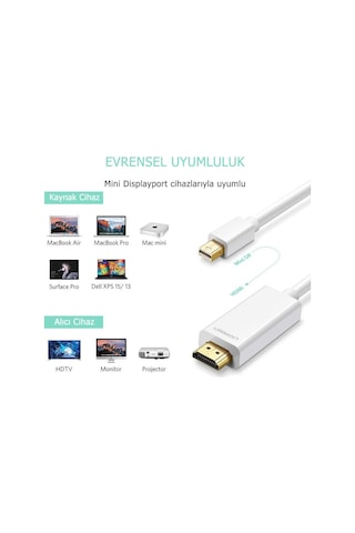 Ugreen Mini Displayport Hdmi Dönüştürücü Kablo 3 Metre