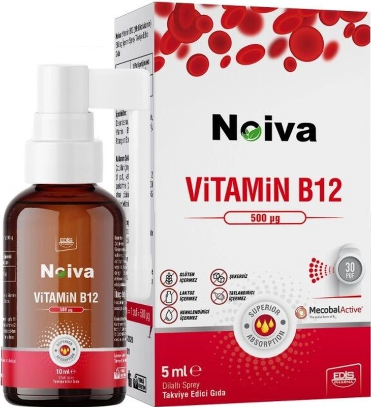 Noiva Vitamin B12 500 Mcg Sprey 5ml Noiva Vitamin B12 500 Mcg Sprey 5ml