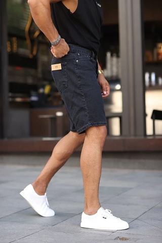 Kaizer Denim Erkek Siyah Baggy Şort Siyah