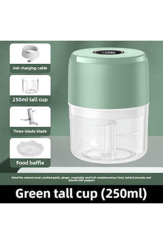 Dianziye Mini Kablosuz Elektrikli 250ml Yeşil Sarımsak Crusher - Ev Mutfak İçin Fıstık, Tohum Ve Malzeme Ödücü - Kolay Temizlenir, Modern Tasarım Diğer
