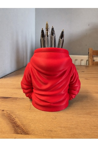 Storeşahin 3d Baskı Kapüşonlu Sweatshirt Kalemlik - Masaüstü Organizer-kırmızı Shn0720