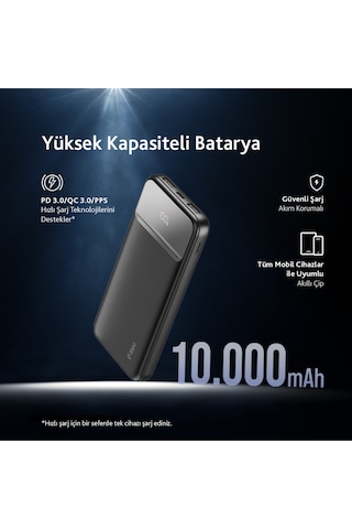Recharger Lcd 10.000mah Pd 20w Taşınabilir Hızlı Şarj Aleti/powerbank 2bb233s Renkli