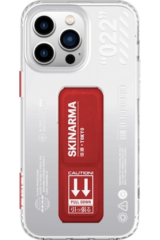 Apple Uyumlu iPhone 14 Pro Max Kılıf Skinarma Standlı Şeffaf Tasarımlı Taihi Sora Kapak
