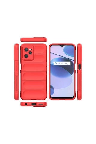 Gld-spt- Newface Realme C35 Kılıf Optimum Silikon - Kırmızı