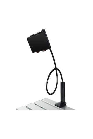 Xiyyadms 100cm Uzun Alüminyum Telefon Tutucu: 360 Döner, Kaymazsız, Çift Klemeli, Masa/yatak Üstü, Canlı Yayın Ve Boyun Ağrısı Önleyici Siyah Siyah