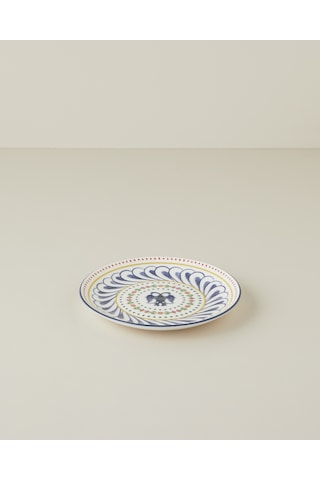Fiesta Talavera Porselen Pasta Tabağı 21 Cm Beyaz - Lacivert