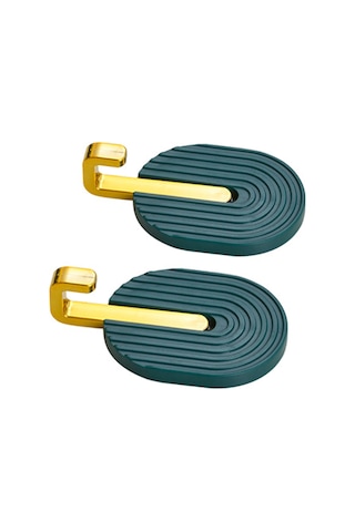 Geeroyoo Yeşil Yeşimli 2 Adet Abs Materyal Süper Yapışkan Duvar Kanca - Banyo, Mutfak, Kapı Arkasında Kullanıma Uygun, Havlu, Çanta, Giyecek Asma İçin Delme Yok Kurulum Koyu Yeşil