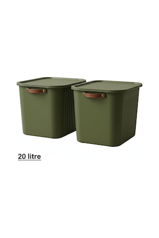 Lexroo 2 Adet Modern Kapaklı Büyük Boy Saklama Kutu Seti -20 Litr Diğer