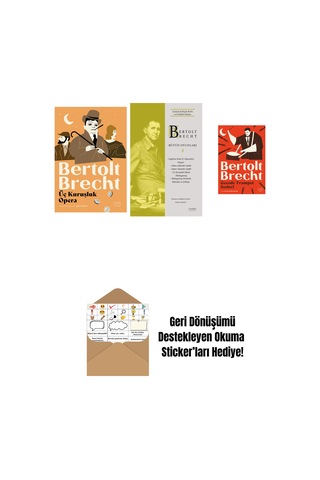 Üç Kuruşluk Opera + Bertolt Brecht - Bütün Oyunları 2 Ciltli + Gecede Trampet Sesleri + Okuma Sticker'ları