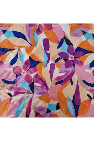 Hedea İçimdeki Çiçekler Saten Fular 70x70 Cm Çok Renkli