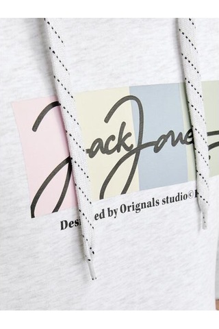 Jack & Jones Erkek Kapüşonlu Sweatshirt 12262421 Beyaz