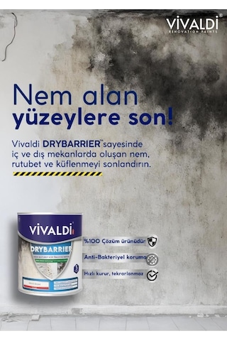 Nem Rutubet Ve Küf Önleyici Boya - Antibakteriyel Özellikli Kesin Çözüm Ürünü - Drybarrıer 1 Kg