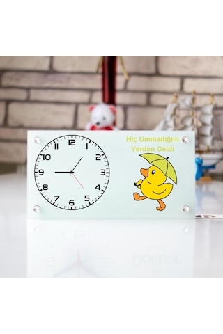 Hiç Ummadığım Yerden Geldi Tasarımlı Masa Üstü Cam Saat