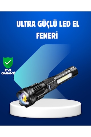 Güçlü Led El Feneri Şarj Edilebilir Çok Modlu Çok Renkli 18977731
