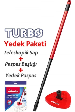 Vileda Turbo Yedek Paketi Sap + Classic Üçgen Başlık + Paspas Vileda Turbo Yedek Paketi Sap + Classic Üçgen Başlık + Paspas