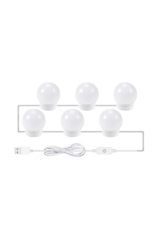 Konesam 6 Adet Dokunmatik Ayna Işığı - 3 Renk Ayarı Doğal Beyaz, Saf Beyaz, Sıcak Beyaz - Usb Güzellik Işığı - Makyaj Ve Banyo Kullanıma Uygun
