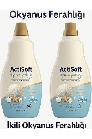 Actisoft Yumuşatıcı Okyanus Ferahlığı 2 X 1500 Ml 120 Yıkama İçin Konsantre Formül 2'li Set