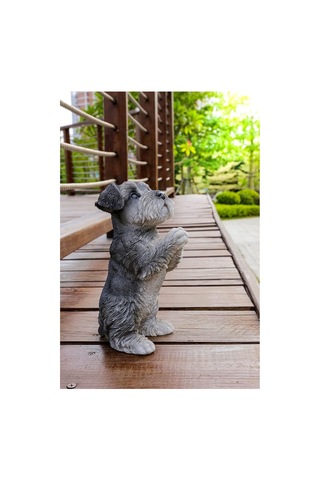 Hi Line Gift Ltd Dua Eden Schnauzer Yavru Heykeli Heykelcik Gri