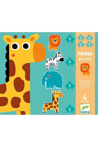Djeco Ilerleyen Puzzle In The Jungle 3,4,6,9 Pcs