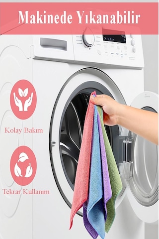 Temizlik Bezi 6 Adet Renkli 40x40cm Mikrofiber Bez Kurulama Bezi İz Bırakmayan Bez Leke Tutmaz Cam Bezi Mutfak Bezi