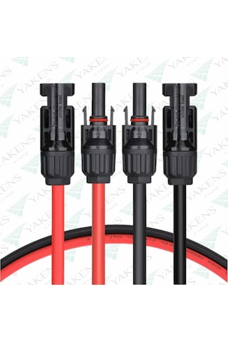 Güneş Paneli Uzatma Kablosu 3m+3m 4mm Çift Taraflı Mc4 Soketli Solar Ara Kablo Siyah Kırmızı