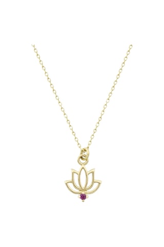Yakut Lotus Çiçeği Kolye 27256082