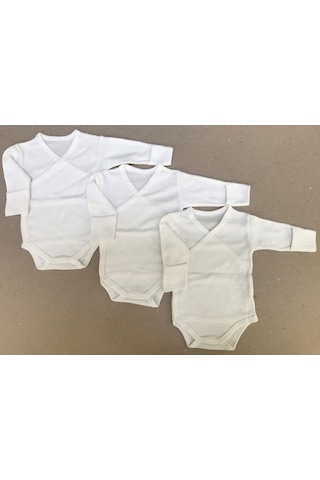 Özdemirlitekstil Bebelino Çıtçıtlı Badi Kruvaze (3'Lü Paket) (456374784) Krem