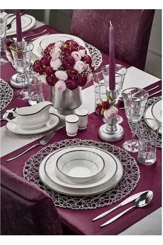 Taç Lilly Platin 84 Parça 12 Kişilik Yemek Takımı Diğer