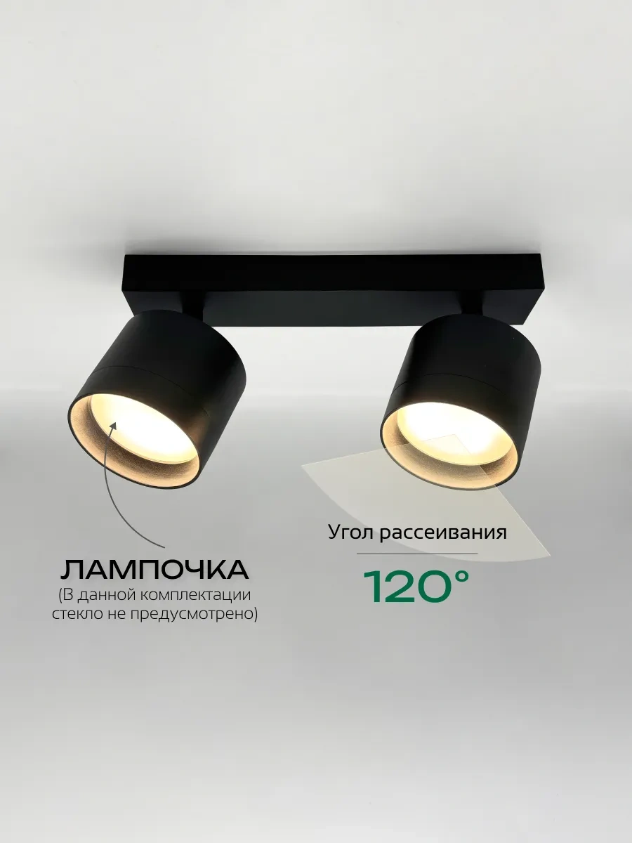 Truenergy 2 Ampul Işık Veren Döner Duvar Tavan Aplik Ansı 300 300300493 Siyah