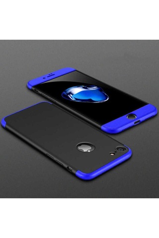 Apple Uyumlu iPhone 5 Kılıf Zore Ays Kapak Siyah-Mavi